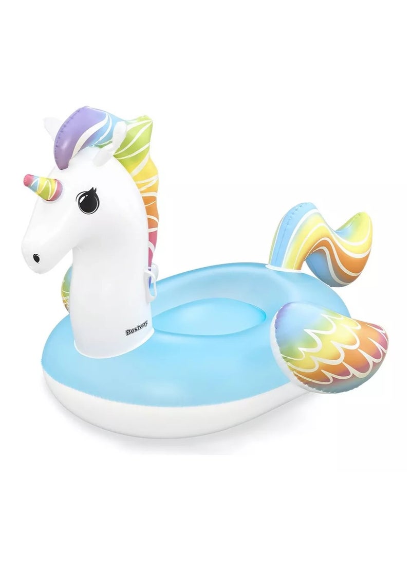 بست واي 🦄 عوامة يونيكورن قابلة للنفخ للأطفال من Bestway – مع مقابض – لعب شاطئية ومائية ممتعة وآمنة - Image 1