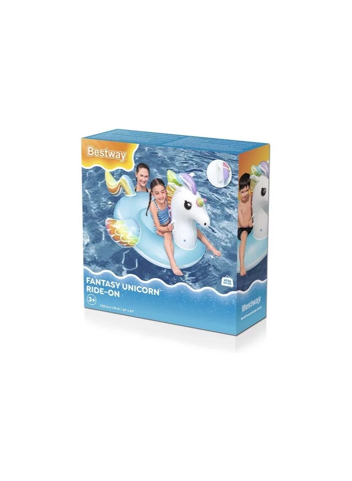 بست واي 🦄 عوامة يونيكورن قابلة للنفخ للأطفال من Bestway – مع مقابض – لعب شاطئية ومائية ممتعة وآمنة - Image 2