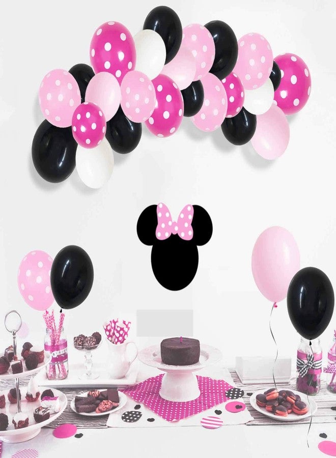 ANSOMO Black and Pink Latex Balloons, 12 inch Thick Polka Dot Balloons, 60 Pcs - Image 4