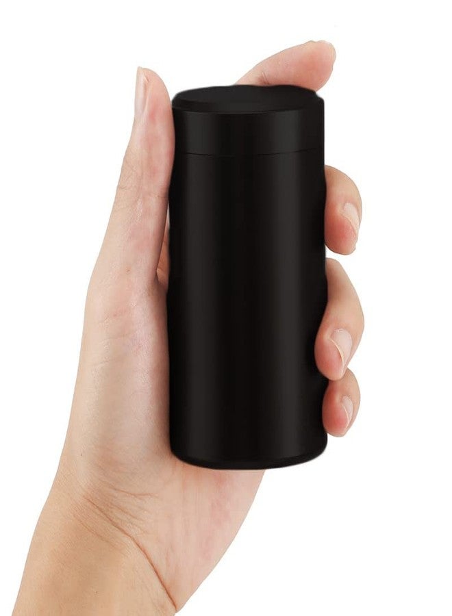 iSnuff Airtight Aluminum Storage Jar Portable Proof Container Bottle Multipurpose Storage Case Screw-top Lid Lock Odor for Spices, Coffee & Teas 140ml (Black) - Image 2