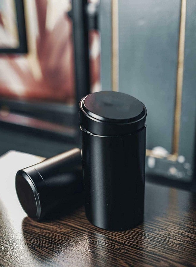 iSnuff Airtight Aluminum Storage Jar Portable Proof Container Bottle Multipurpose Storage Case Screw-top Lid Lock Odor for Spices, Coffee & Teas 140ml (Black) - Image 3