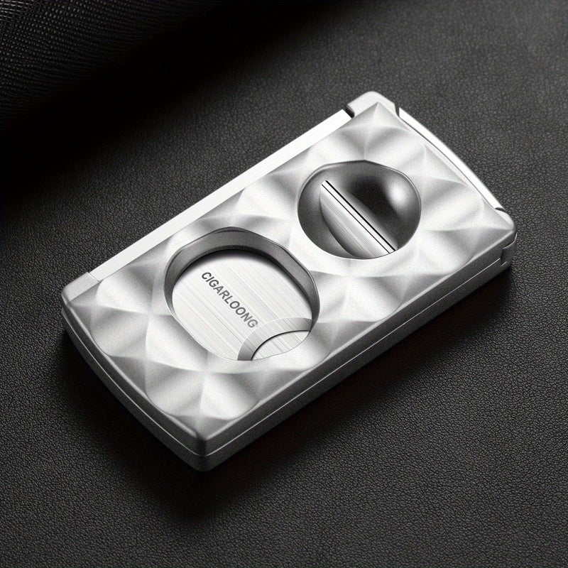 Stainless Steel 4 In 1 Portable V Shape Cigar Cutter Set Frosted Khaki Sharp Scissors Flat Blade Sharpener Artistic Gift Box For Cigar Lovers - Image 2