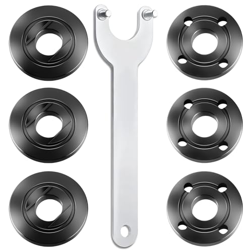IALTMEI 7PCS IALTMEI Angle Grinder Nut ＆ Angle Grinder Wrench Set， Premium 5/8-11 Flange Metal Lock Nut, Compatible with Dewalt, Milwaukee, Makita1, Metabo, Bosch, Ryobi, Black Decker 4.5" 5" Grinder Parts - Image 1