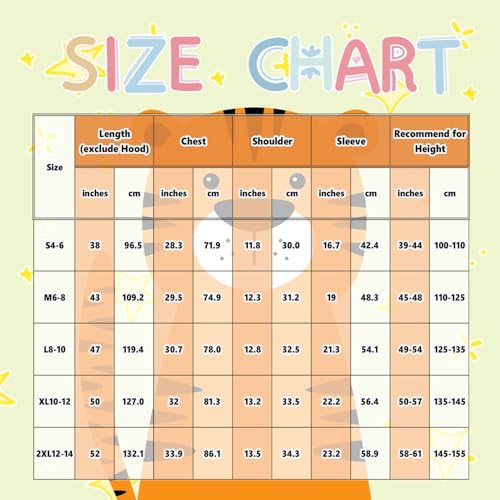 Sincere Party Tiger Onesie Novelty Tiger Jumpuit with EMB Face Costume for Kids M(6-8) - Image 4