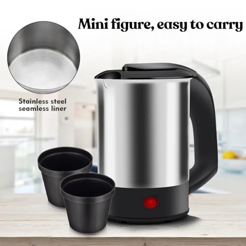 Royalkart® Sinboss 650 W Travel Electric Kettle, 0.5L, Stainless Steel Body | 2 Cups | Quick Boil | Mini Water Kettle For Making Black Tea & Black Coffee, Cool Touch Handle - Image 5
