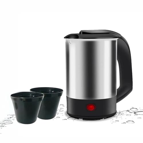 Royalkart® Sinboss 650 W Travel Electric Kettle, 0.5L, Stainless Steel Body | 2 Cups | Quick Boil | Mini Water Kettle For Making Black Tea & Black Coffee, Cool Touch Handle - Image 1