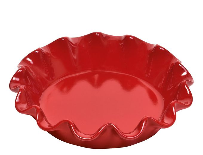 Emile Henry Made In France Burgundy Ruffled Pie Dish 10.5" X2.5" - Image 1