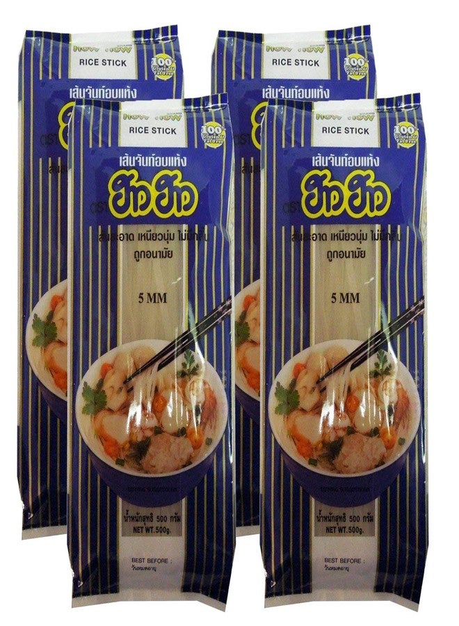 How How 5MM Rice Stick Noodles, 17.64 oz ℮ 500g, 4 Pack - Image 1