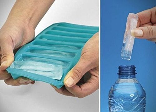 FosCadit Flexible Silicone Rectangular Shape Ice Cube 10 Grids Cavity Mold for Cocktail Whiskey Coffee Fruit Juice Soft Drink iceCube Tray for Water Bottle Multicolor - Image 1