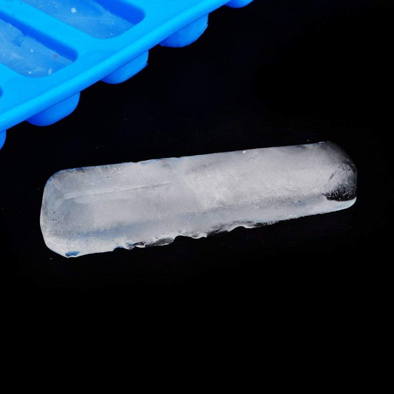 FosCadit Flexible Silicone Rectangular Shape Ice Cube 10 Grids Cavity Mold for Cocktail Whiskey Coffee Fruit Juice Soft Drink iceCube Tray for Water Bottle Multicolor - Image 2