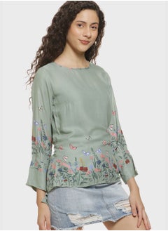 Campus Sutra Floral Print Blouse  - Image 1