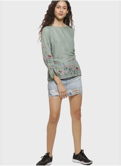 Campus Sutra Floral Print Blouse  - Image 4