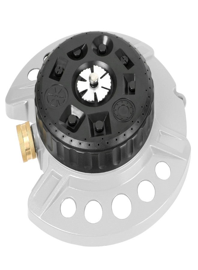 STYDDI Metal 9-Pattern Turret Lawn Sprinkler, 9 Pattern Garden Sprinkler with Heavy-Duty Metal Base, Great for Small, Shaped, Medium-Sized Yard Areas, Coverage Area Up to 1,022 Sq.Ft - Image 1