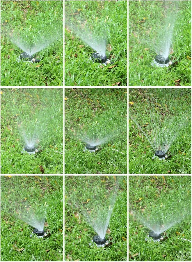 STYDDI Metal 9-Pattern Turret Lawn Sprinkler, 9 Pattern Garden Sprinkler with Heavy-Duty Metal Base, Great for Small, Shaped, Medium-Sized Yard Areas, Coverage Area Up to 1,022 Sq.Ft - Image 5