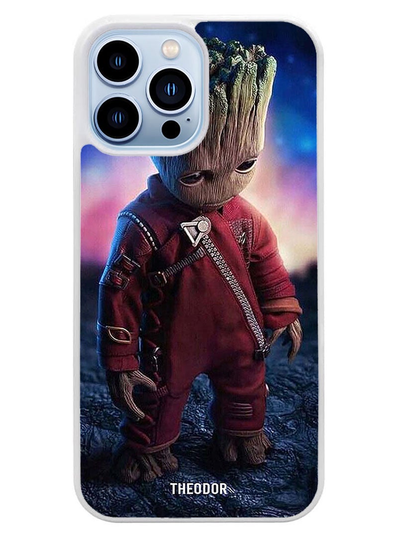 Theodor Protective Case Cover For APPLE IPHONE 14 Pro Max Sad Groot (White Bumper) - Image 1