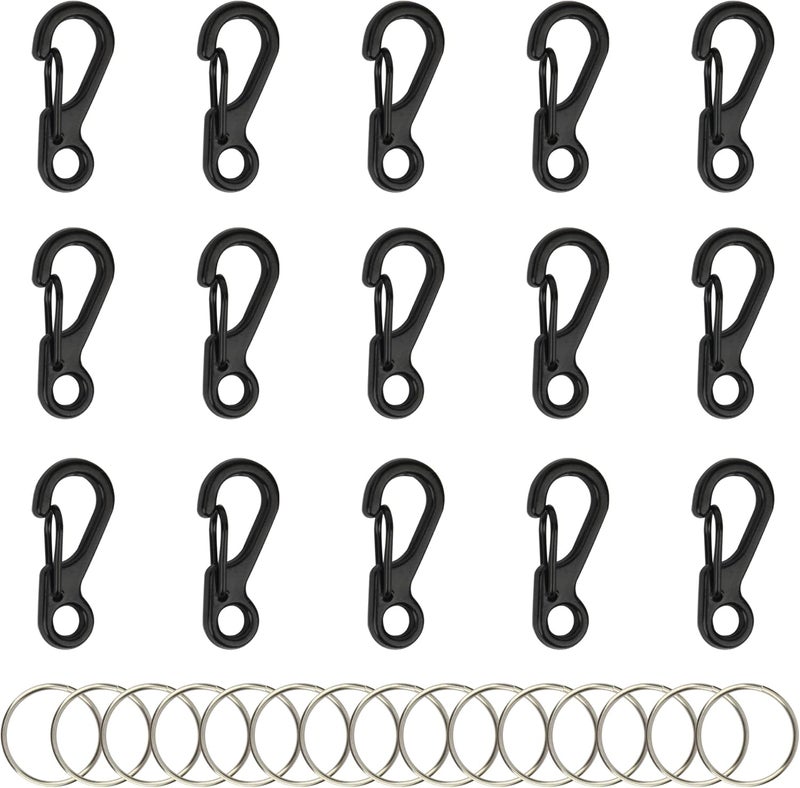SWATOM Small Mini Carabiner Clip Tiny Spring Snap Hook Keychains Micro Carabiners for Paracord EDC Alloy Key Rings Outdoor Hiking Fishing Camping Backpack Accessories - Image 1