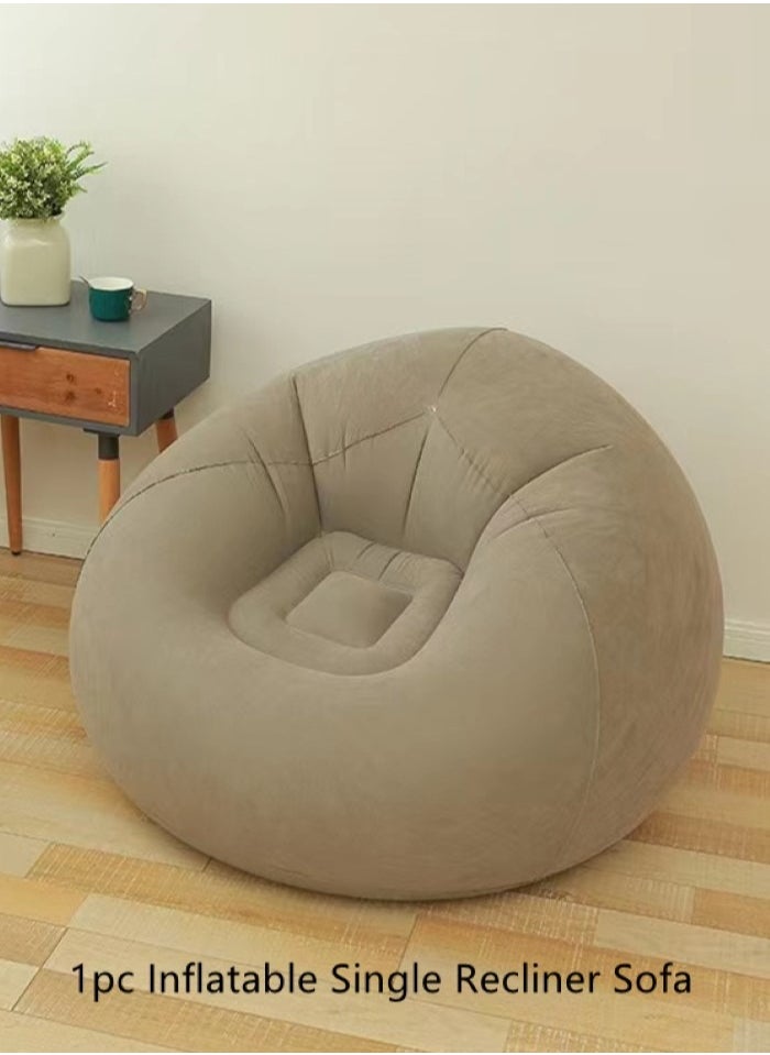 Kutis - 1-Piece Inflatable Single Recliner Sofa Dark Brown 110x110x85 cm - Image 1