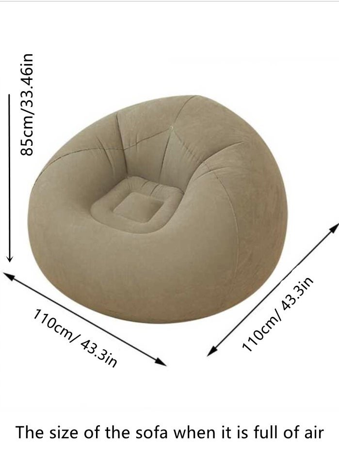 Kutis - 1-Piece Inflatable Single Recliner Sofa Dark Brown 110x110x85 cm - Image 1