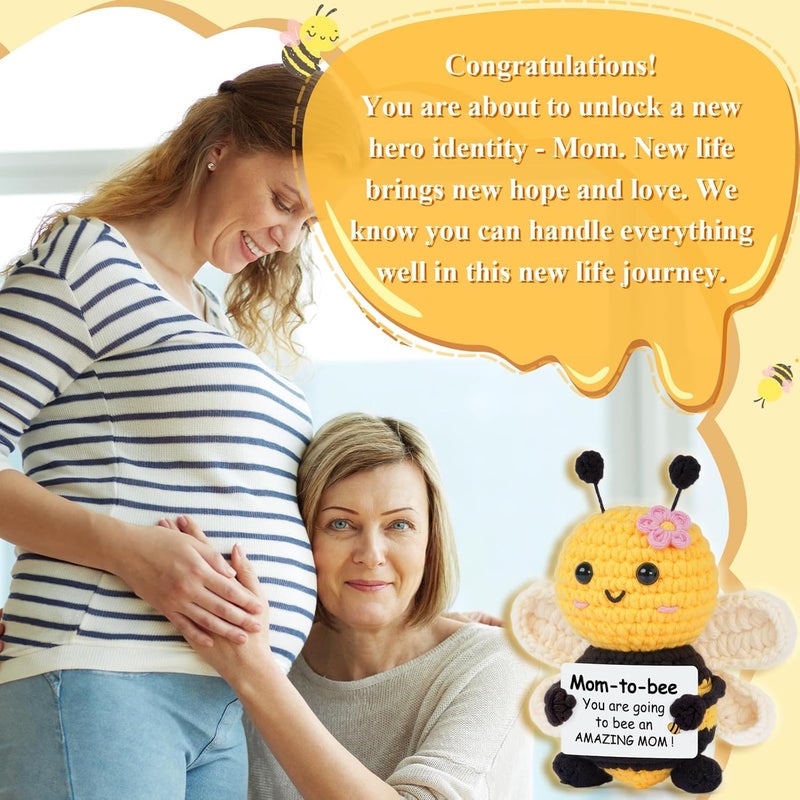 Gleevera Mom to Be Gifts, Pregnancy Gifts for Christmas to Expecting Mom, First Time Moms, Wife, Friend, Sister, Mommy to Be Gift, Gift for Pregnant Women, Cute Handmade Crochet Bee Support Present - Image 4