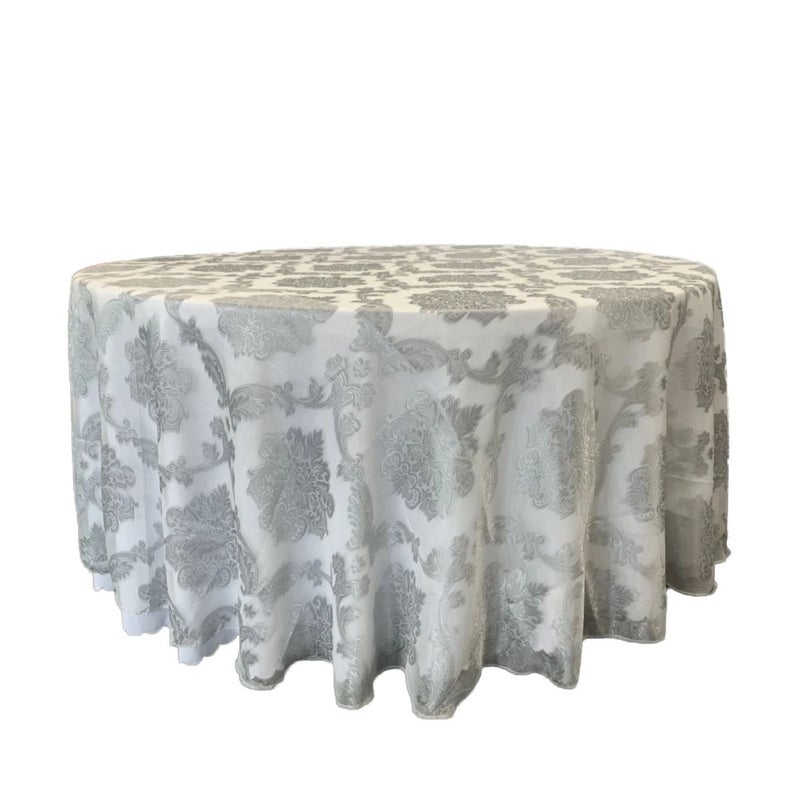 Y&D Beautiful Jacquard Organza Table Overlays and Table Runners for Wedding – Elegant Sheer Fabric Tablecloth for Banquet, Party, and Event Decor - Image 1