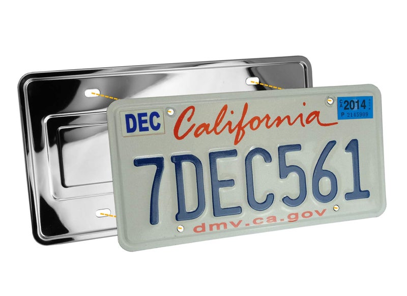 LFPartS Stainless Steel License Plate Backing Reinforce Holder/Bracket (Chrome) - Image 2