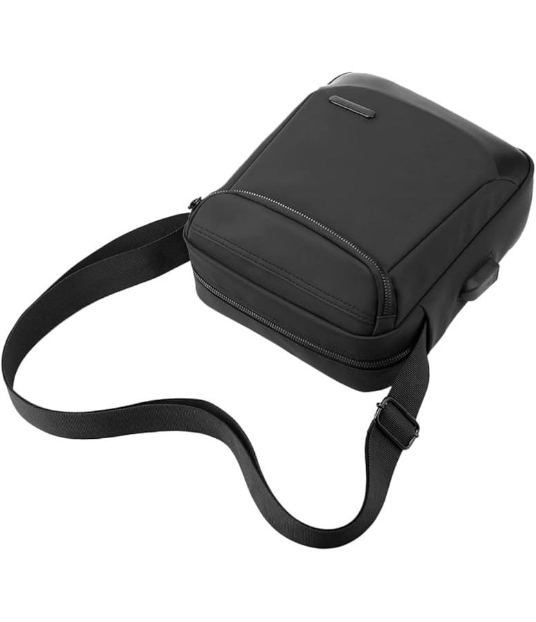 Men Casual Shoulder Bag Business Briefcase Storage Pouch Outdoor 25X21CM Black - Image 1