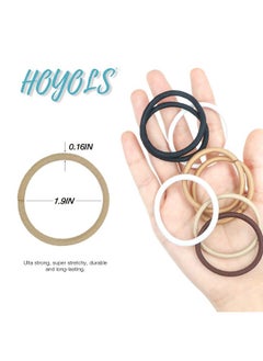 HOYOLS HOYOLS Blonde Ponytail Holders, No Metal Elastic Hair Ties, Braided Hair Bands Scrunchies for Girl Women Medium Hair 50 Count 4mm (Light Blonde)  - Image 2