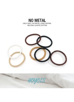 HOYOLS HOYOLS Blonde Ponytail Holders, No Metal Elastic Hair Ties, Braided Hair Bands Scrunchies for Girl Women Medium Hair 50 Count 4mm (Light Blonde)  - Image 3