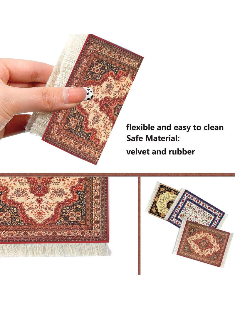 YIXUAN 1pcs Table Coasters, Coffee Mat Coffee Cup Mat Coffee Mug Mat Table Mat, carpet table coasters, placemats, beverage table mats, bohemian coasters, non-slip heat-resistant beverage coasters - Image 3