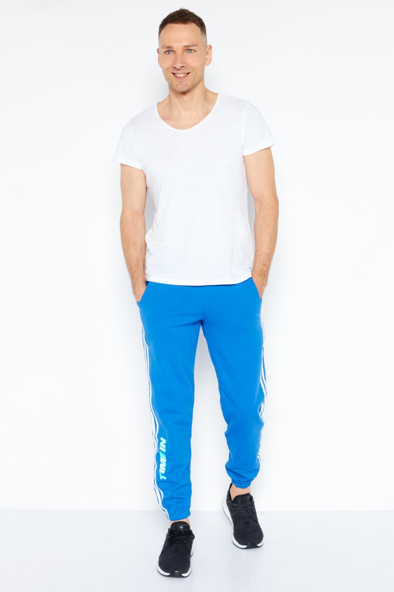adidas Originals Men Sportswear Fit Brand Logo Training Sweatpants, Blue - Image 4