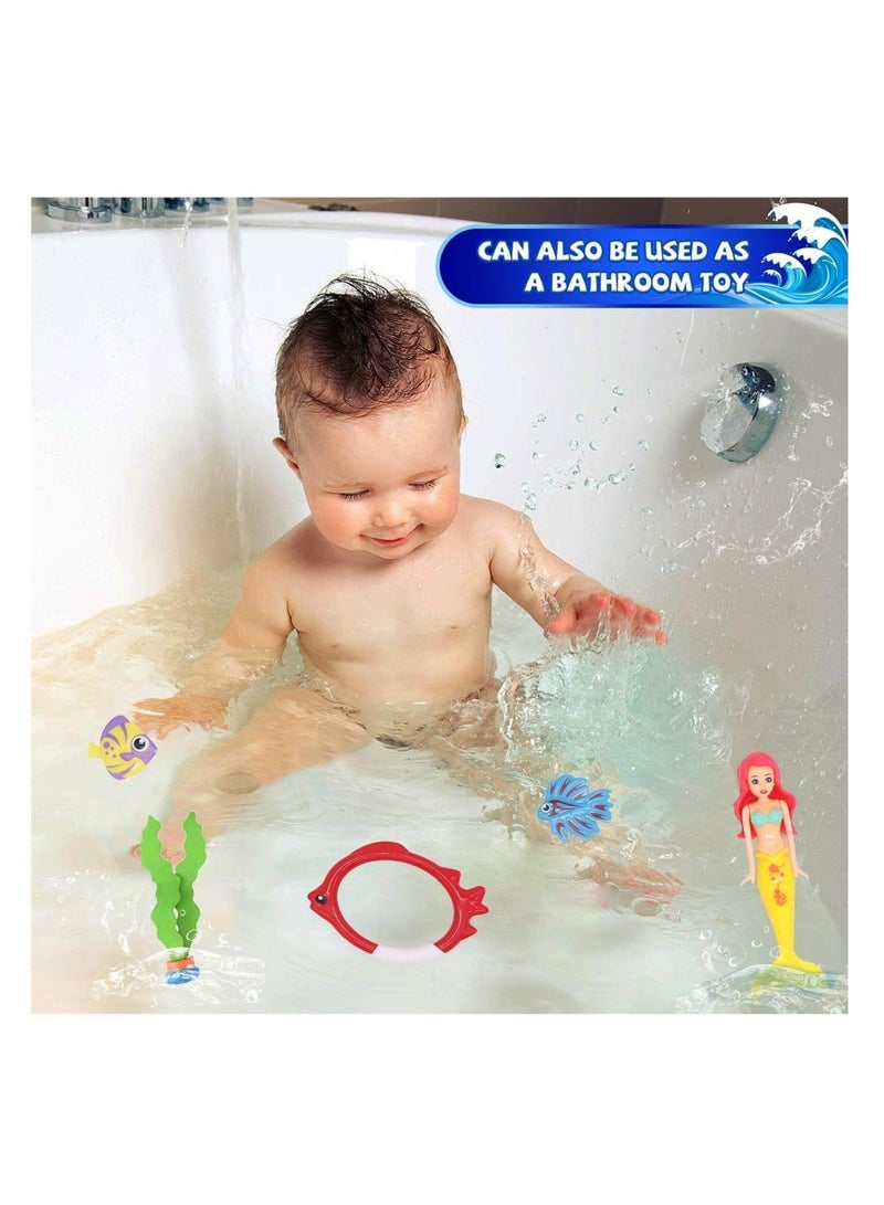 DAILYCHIC 18Pcs Diving Pool Toys,Mermaid, Diving Rings, Diving Fish,Pool ball,Gems Diving Training Sink Toys, Suitable for Swimming, Seaside, Diving, Outdoor Activities - Image 2