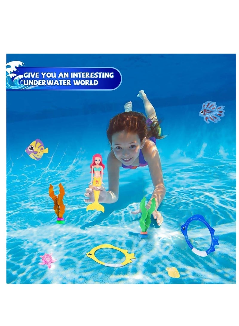 DAILYCHIC 18Pcs Diving Pool Toys,Mermaid, Diving Rings, Diving Fish,Pool ball,Gems Diving Training Sink Toys, Suitable for Swimming, Seaside, Diving, Outdoor Activities - Image 3