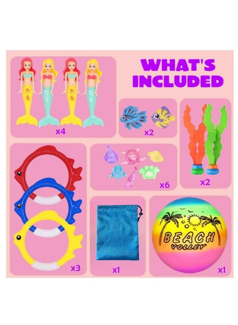 DAILYCHIC 18Pcs Diving Pool Toys,Mermaid, Diving Rings, Diving Fish,Pool ball,Gems Diving Training Sink Toys, Suitable for Swimming, Seaside, Diving, Outdoor Activities - Image 5