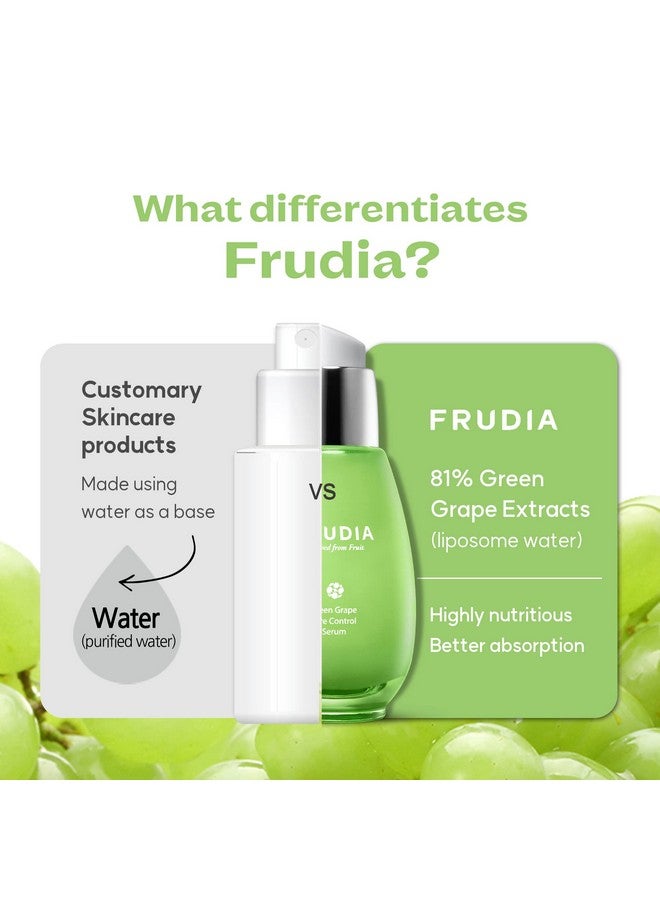 frudia WELCOS FRUDIA Green Grape Pore Control Serum | Pore Minimizer Serum w/GG Extract, Tannin Pore Complex & Anti Sebum P | Korean Skin Care Serum for Sensitive Skin | Hydrating Serum (1.68 fl oz) - Image 2