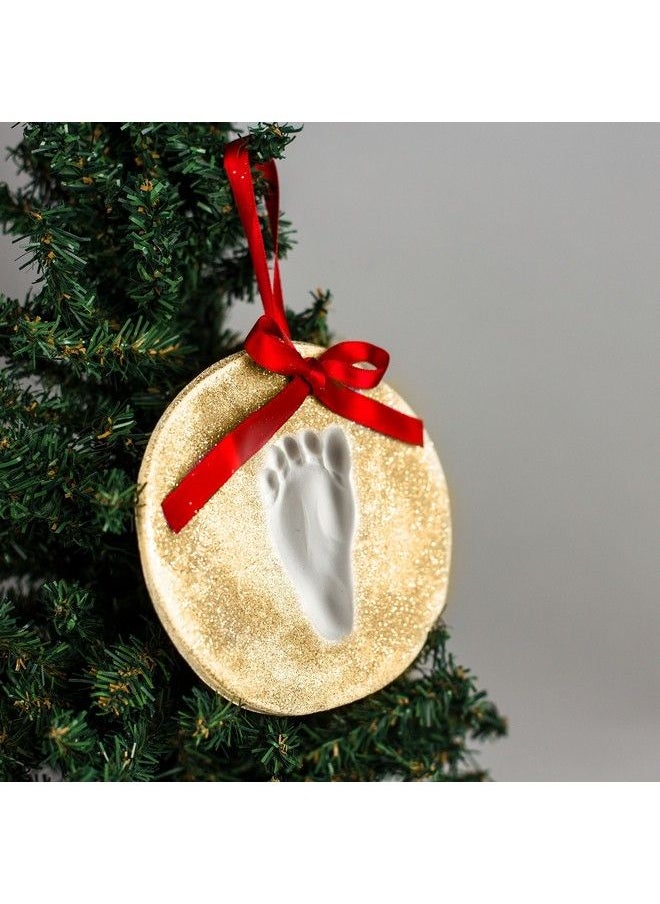 pearhead Lil Peach Baby'S Print Handprint Or Footprint Ornament Kit Newborn Handprint Or Footprint Keepsake Baby'S First Gold Glitter  - Image 5