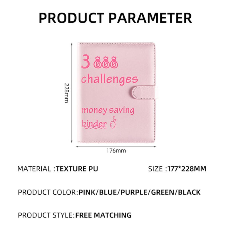 Budget Binder: Pink Thicker Frosted PVC Compact Design - Easy Fun Saving Challenge Money Envelope Wallet Binder for Personal Financial Planning Gift Giving Travel & Daily Use - Image 2
