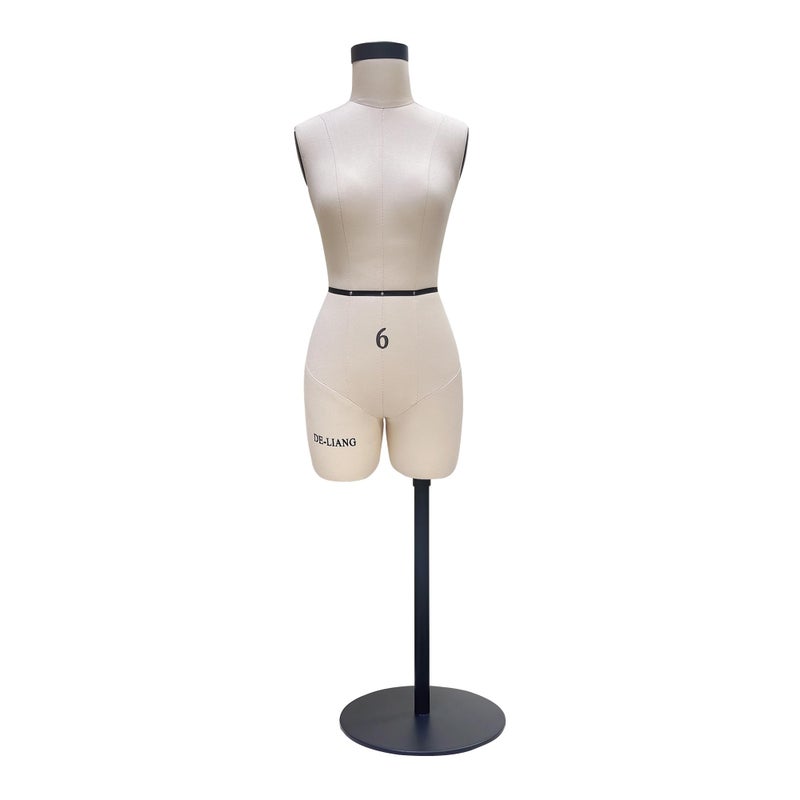 DELIANG Half Scale Dress FormNot Adult Full Size 12 Miniature Sewing Half Size Mannequin Not Fully Pinable Dressmaker Dummy 43cm Body Height Female Torso Tailor Model for Draping Beige