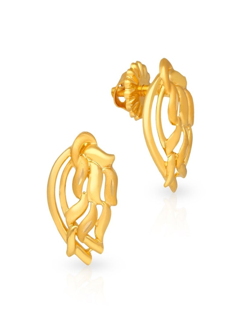 Malabar Gold and Diamonds 22 Karat 916 Purity Studs Style Screw Nut Earring for Women ERDZL22380 - Image 1