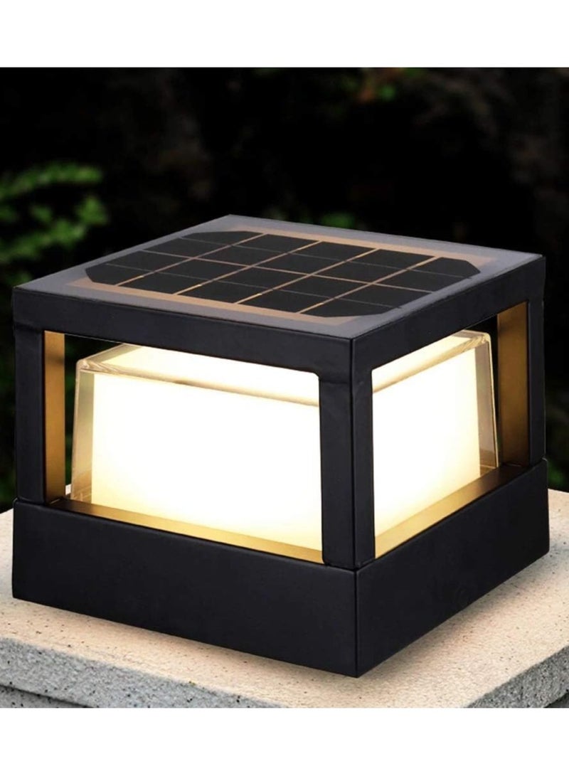 Shanny SHANNY Solar Post Cap Light Outdoor, Solar Pathway Light with Warmwhite 3000k,Auto on/off Solar LED Fence Light with 4000mAh battery, IP66 Waterproof solar Lights For Garden Wall Park Yard Garden Driveway  - Image 2
