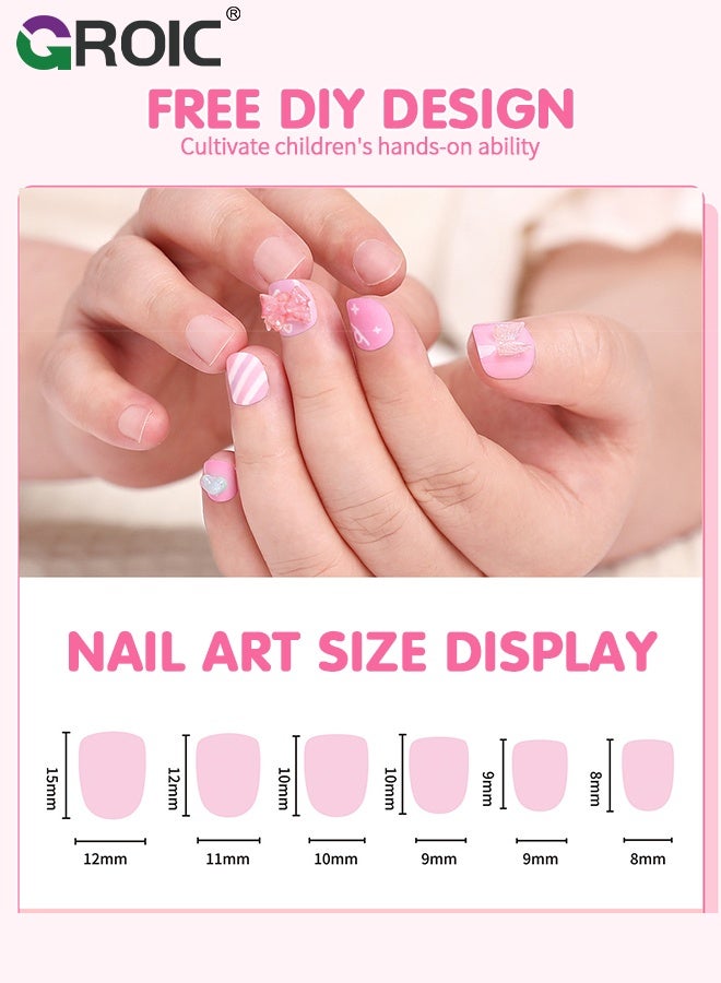 GROIC Kids Princess Nail Art Makeup Sticker Set, Press on Nails Set for Girls, Paper DIY Girl Makeup Bag Relief Making Material Dress Up Games Gift Toddler Birthday Gifts Princess Toys - Image 4