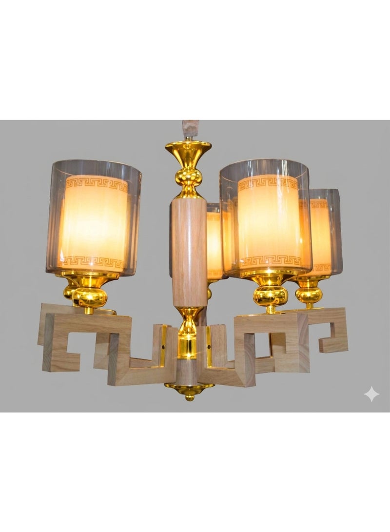Neo-Classical Wood Chandelier - Image 1