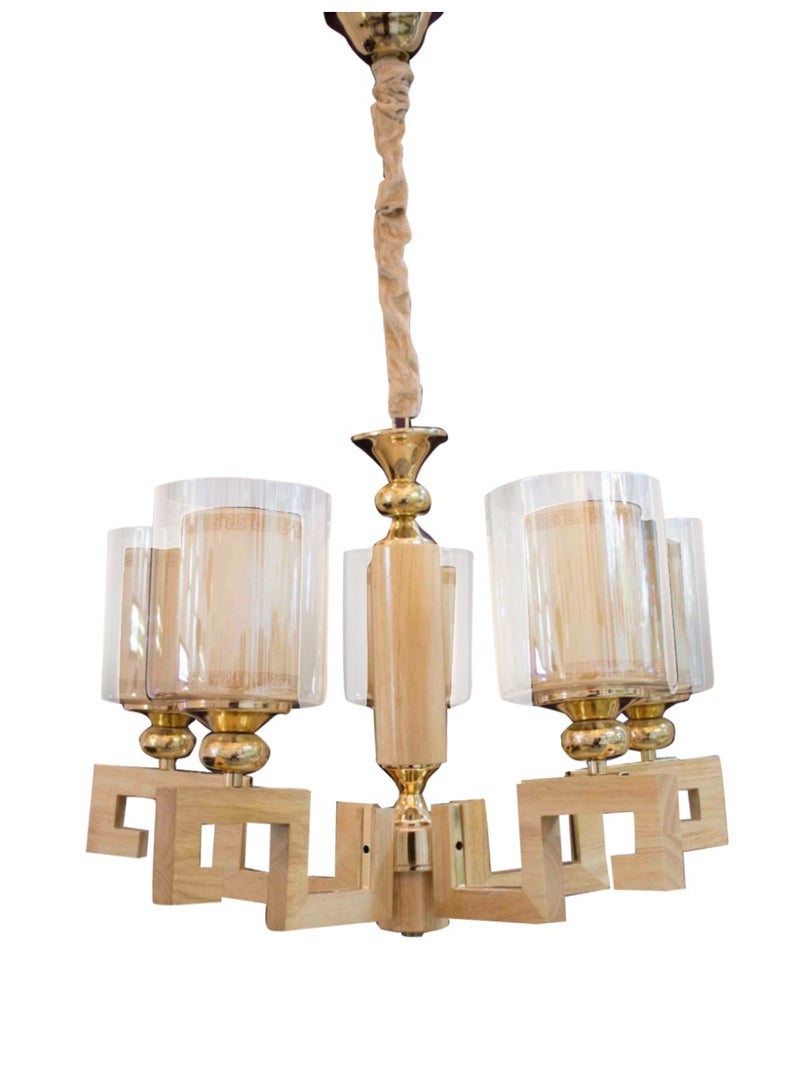 Neo-Classical Wood Chandelier - Image 3