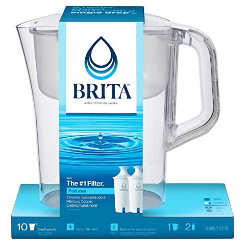 Brita Large 10 Cup Water Filter Pitcher with Smart Light Filter Reminder and 2 Standard Filtes, Made Without BPA, White (Packaging May Vary) (1512822) - Image 2