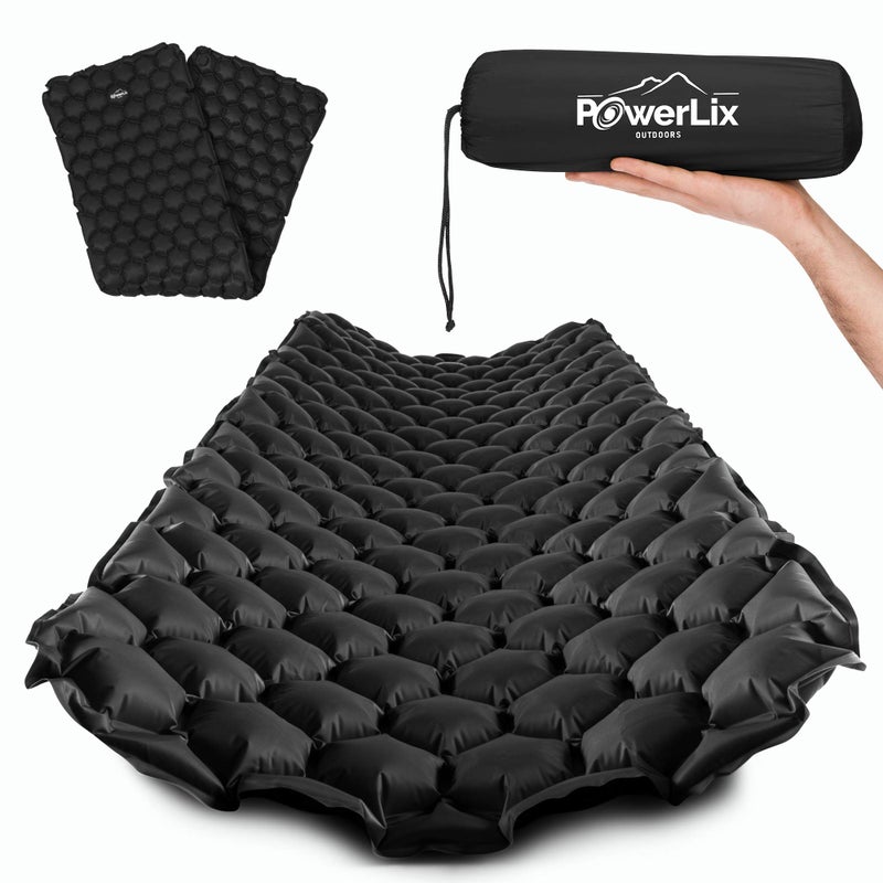 POWERLIX Ultralight Sleeping Pad for Camping with Inflating Bag Compact Lightweight Camping Mat Outdoor Backpacking Hiking Traveling Airpad Camping Air Mattress Sleeping Mat