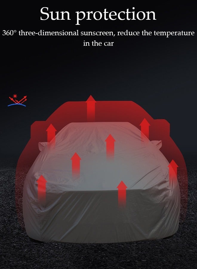 DUNISO Full Car Covers Sunscreen UV Protection Indoor Outdoor Sunscreen Heat Protection DustWind/Water/Weatherproof Anti-Uv Scratch-Resistant Sedan Universal Suit XL - Image 5