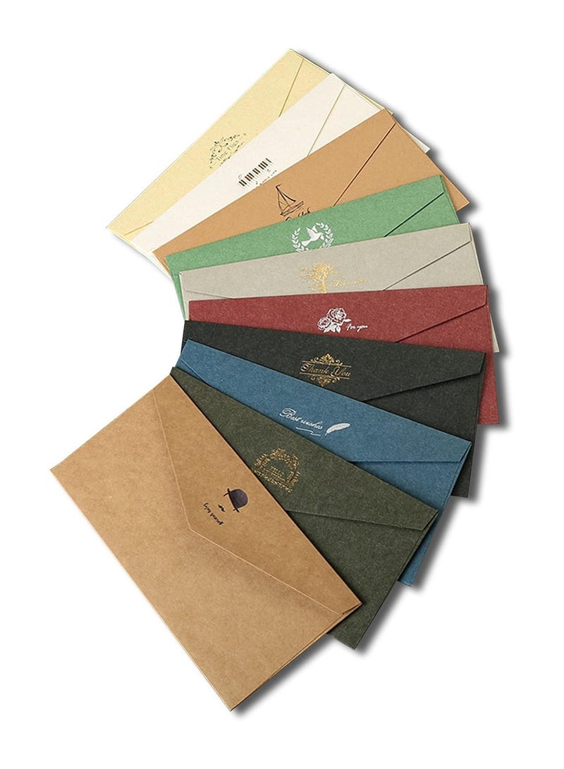 20 Pieces Vintage Paper Envelopes, Kraft Envelopes Invitation Envelope Set Gift Envelopes Graduation Invitations Wedding Greetings Gift Greeting Envelopes (22 x 11cm) - Image 1