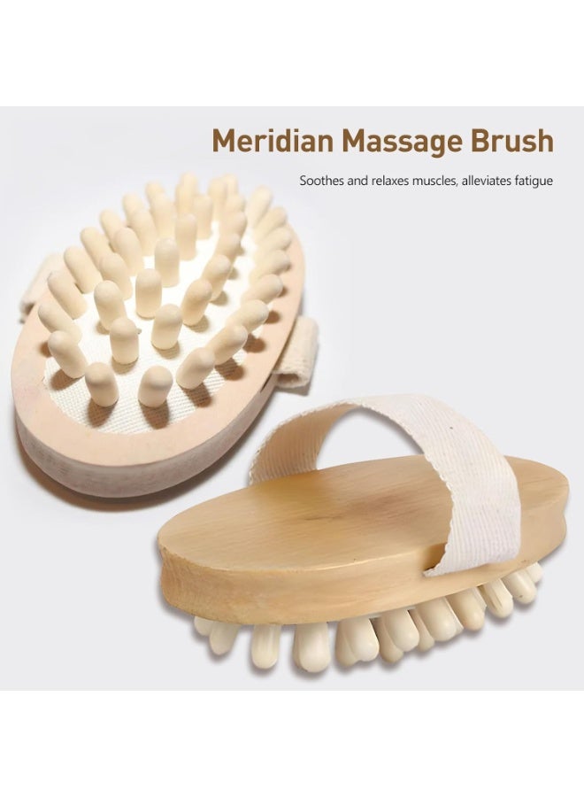 2 Pack   Cellulite Massager Wood Hand-Held Massager Body Brush Muscle Relax Sauna Spa Head Massage Brush - Image 4