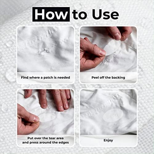 aZengear Repair Patches for Jackets, Tent, Shoe Toe, Air Mattress, Inflatables, PVC Gear - Waterproof, Self-Adhesive, Tear-Cold-Heat-Resistant, Down Puffer Coat (11 Pcs, Clear) - Image 2