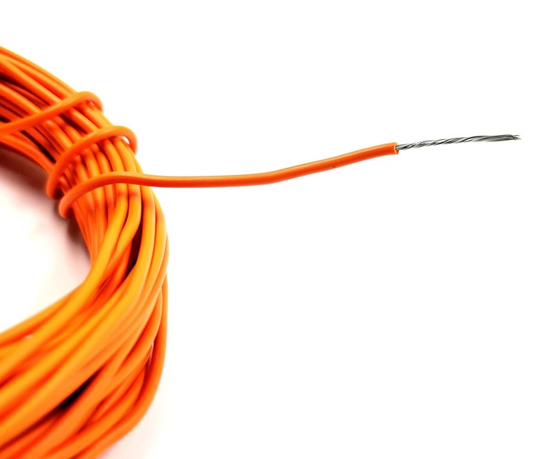 INVENTO 1mtr 20 AWG 05 sqmm 15A Tinned Copper PVC Wire Flexible Orange Cable 17mm Dia High Temperature for DIY - Image 2