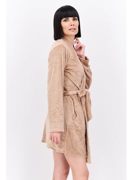 bebe Women Belted Brand Logo Robes, Beige  - Image 2